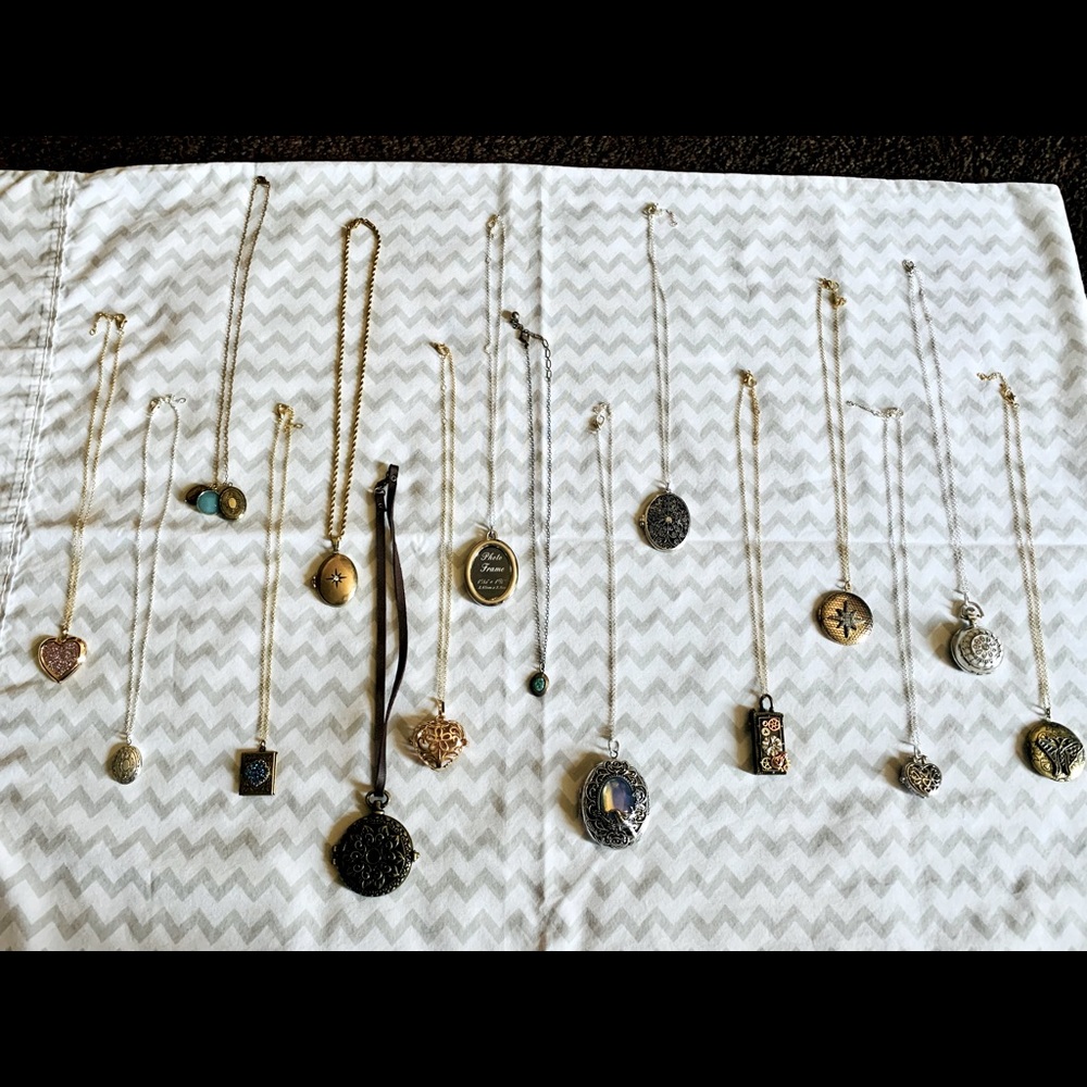 LOCKET NECKLACES. Made by me!